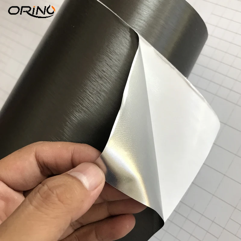 Grey Brushed Metallic Vinyl Film Sticker-1