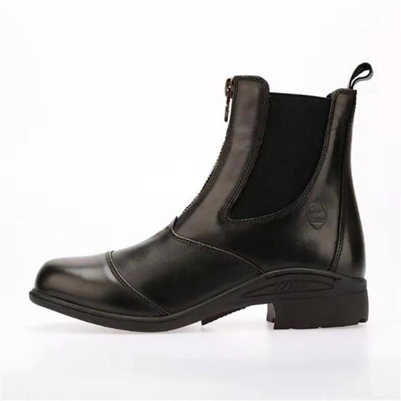 Horse Riding Boots YKK Copper Zipper Flat Heel Cowhide Leather Jodhpur8106002
