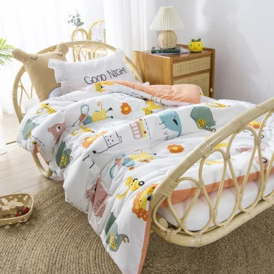 Baby Bed Quilt 120*150cm Toddler Bedding Set Comfy Warm Blanket Kindergarten Boys Girl Cotton Blanket Children Cotton Bed Linen