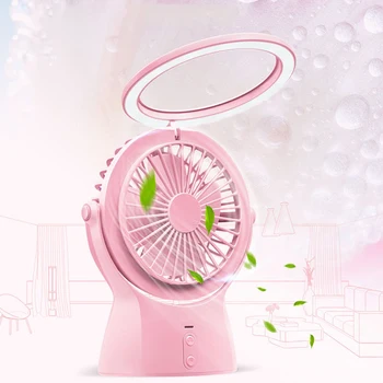 

Portable Usb Fan With Led Light 3 Speed Adjustable Cooler Mini Fan Handy Small Desk Lamp Desktop Usb Cooling Fan For Child