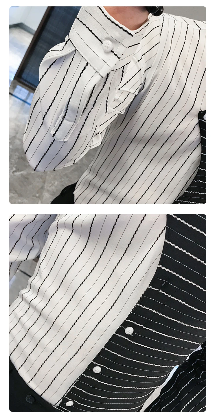 Новое поступление полосатые мужские рубашки с длинным рукавом Camisas Hombre мужские повседневные рубашки Лоскутная цветная мужская одежда Camisa Social Masculina