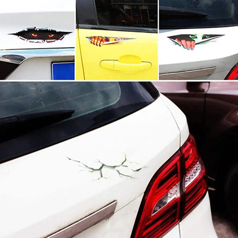 

80% HOT SALESï¼ï¼ï¼3D Stereoscopic Eye Peep Pattern Car Body Sticker Window Door Waterproof Decor
