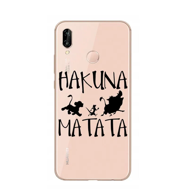 Силиконовый чехол Disneys lion king Simba nala Pumba Hakuna Matata для huawei P30 Lite P30 Pro P20 Lite P10 Lite Mate20