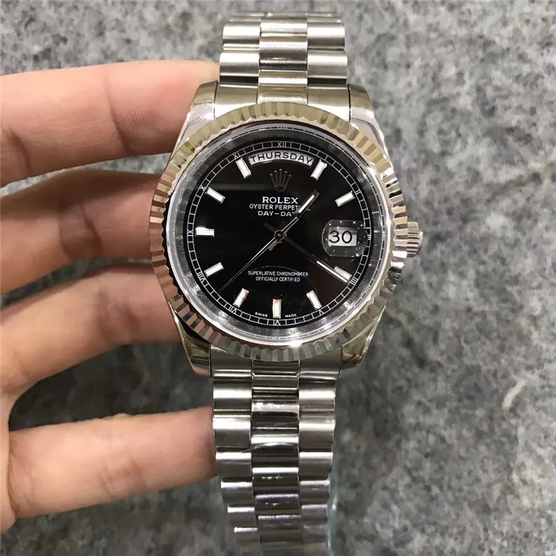 

rolex- Fashion Brand Automatic Mechanical Watches Men's Waterproof Skeleton Wrist Watch With women men Leather strap 34230