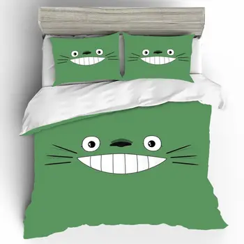 

Bed Sheet Cartoon Cute Totoro Twin Bedding Set Bedding Linen Cotton Duvets Cover and Linen Sets Luxury Queen Comforter Sets