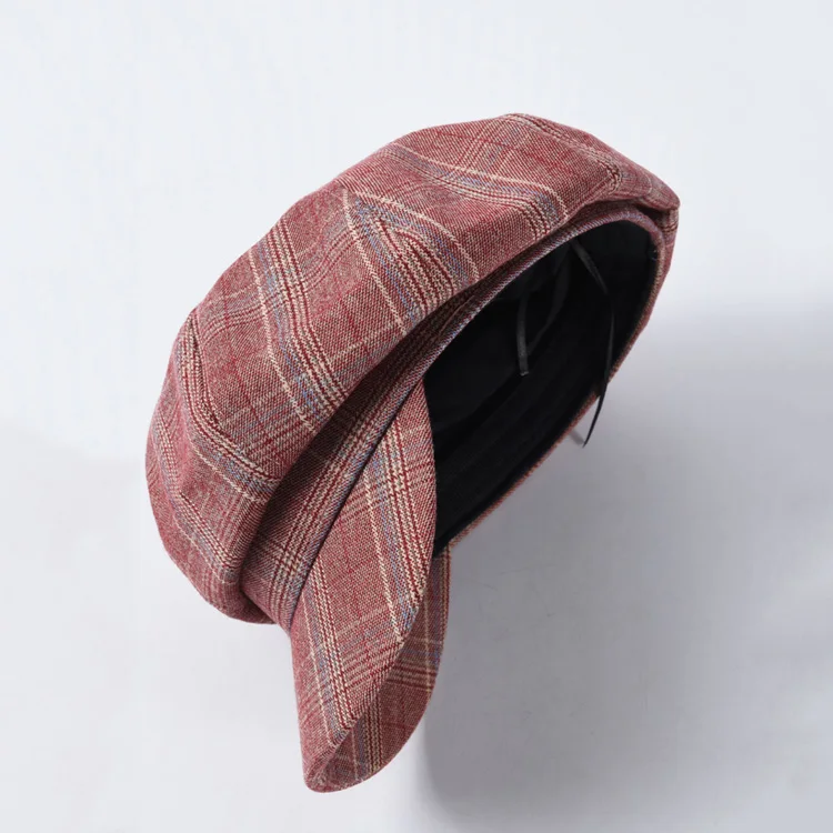 DRESSUUP осень и зима новые повседневные дикие клетчатые шерстяные береты восьмиугольная шапка женская берет шляпа
