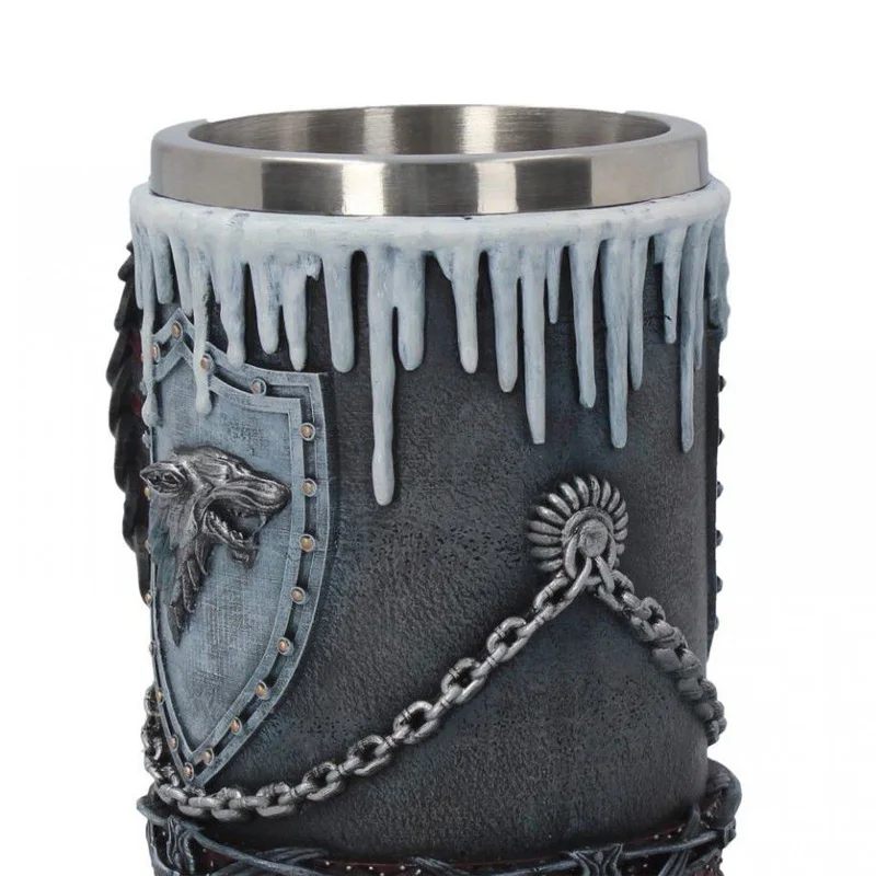 Creative Mug for Tea Game of Thrones 3D Resin Reusable Stainless Steel Coffe Cup Big Beer Mugs Funny Gift Drinkware Mark Tankard