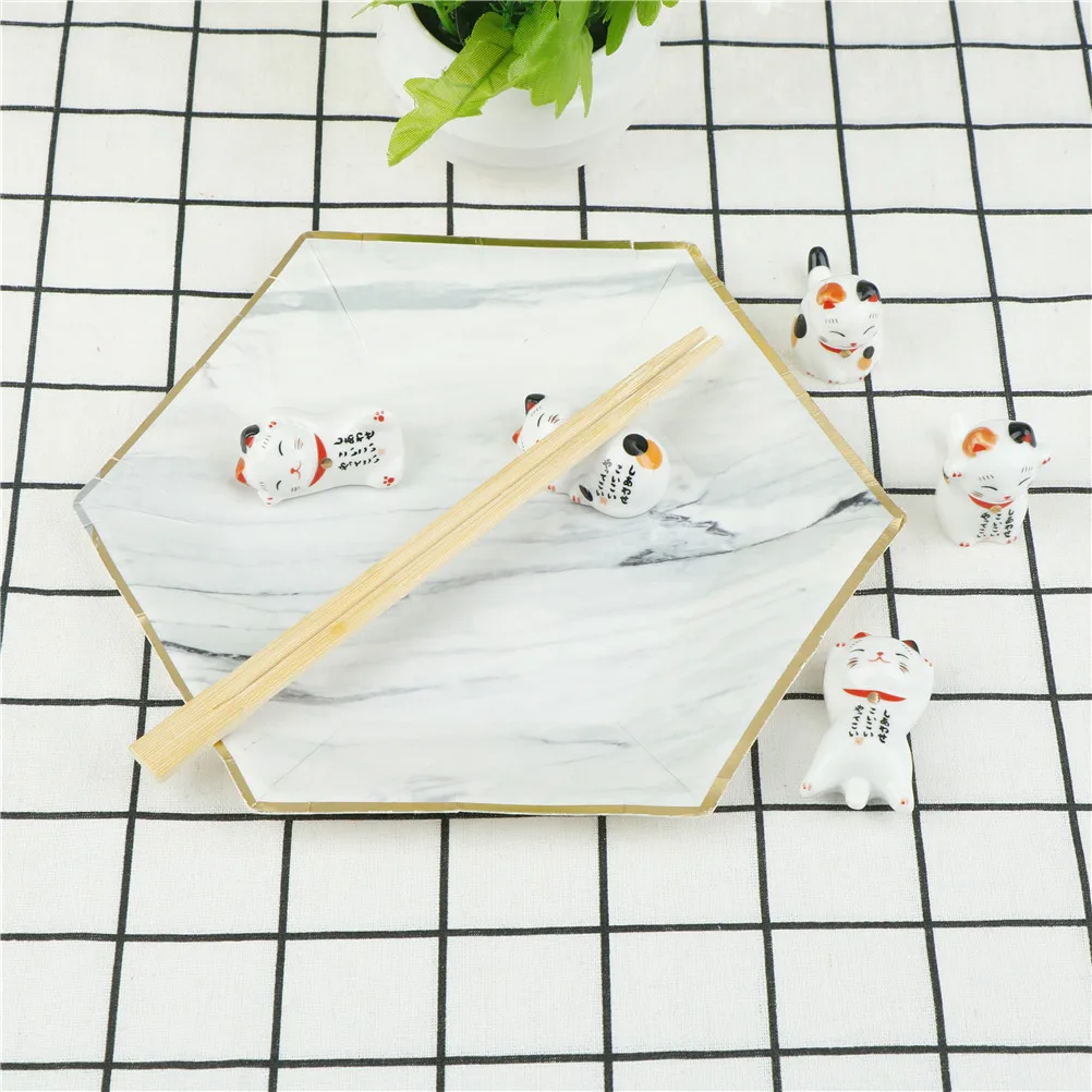 1 шт., палочки для еды Lucky Cat, держатель, японские керамические палочки для еды, керамические палочки для еды Lucky Cat Home, отель, 7 форм