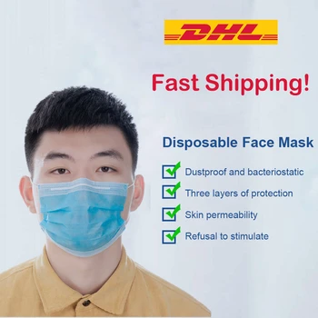 

Mask Disposable Face Masks 3-ply Safely Mouth Mask Waterproof Non Woven Masks 50pcs Pm2.5 Apply To Adult Dust Filter Masque