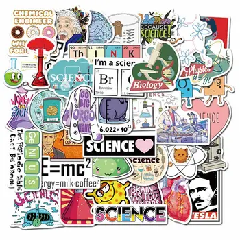 

50pcs Mixed Laboratory Science Chemical Math Symbol Element Formula Style Stickers For Mobile Phone Laptop Case Luggage Stickers