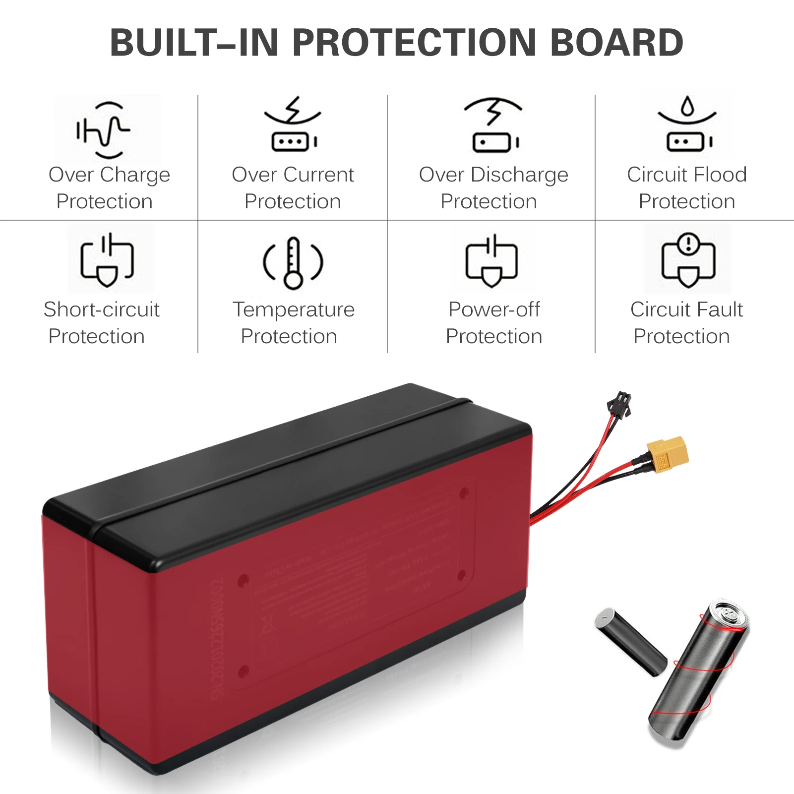 36v 10.4ah 374.4wh Electric Bicycle Lithium Ion Battery Pack High Power