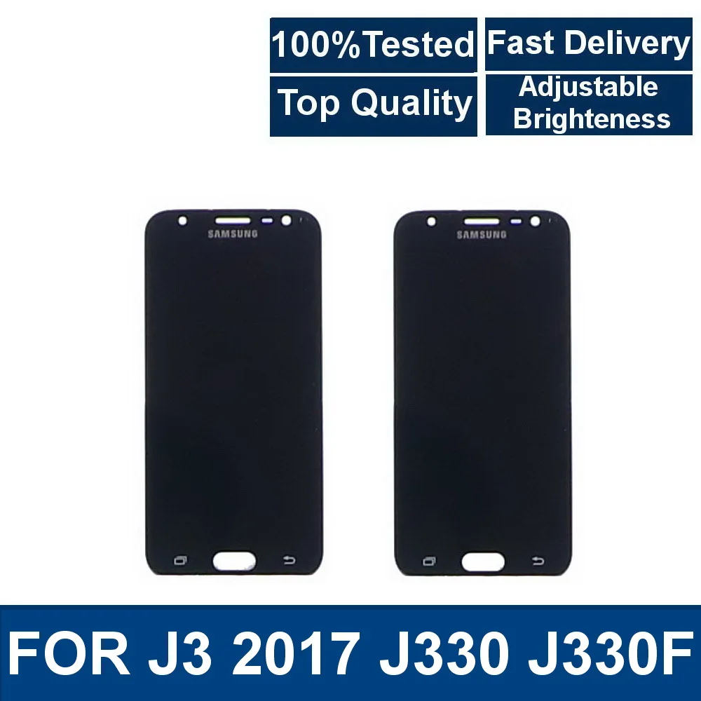 Для Samsung Galaxy J3 J330 J330F телефон ЖК-дисплей кодирующий преобразователь сенсорного экрана в сборе Замена с регулировкой яркости