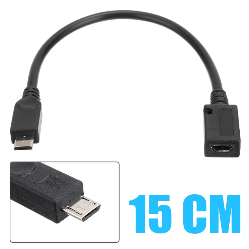 1 шт. переносные Micro USB 2 0 удлинительные кабели черного типа B для мужчин и женщин M/F