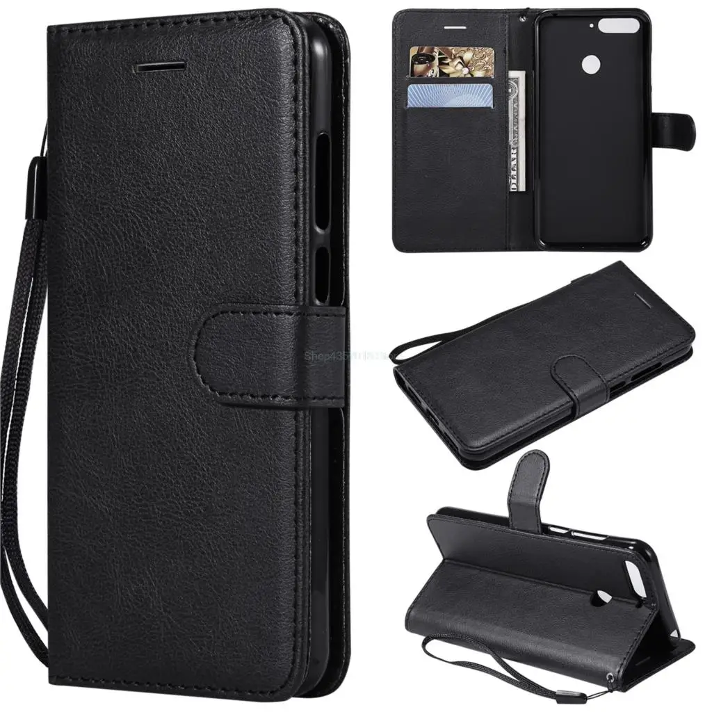 Case For Huawei Y6 2018 Y 6 ATU-LX1 ATU-L21 ATU-L11 ATU-L22 ATU-LX3 Flip Leather Wallet Cover ATU LX1 L21 L11 L22 LX3 phone case pu case for huawei