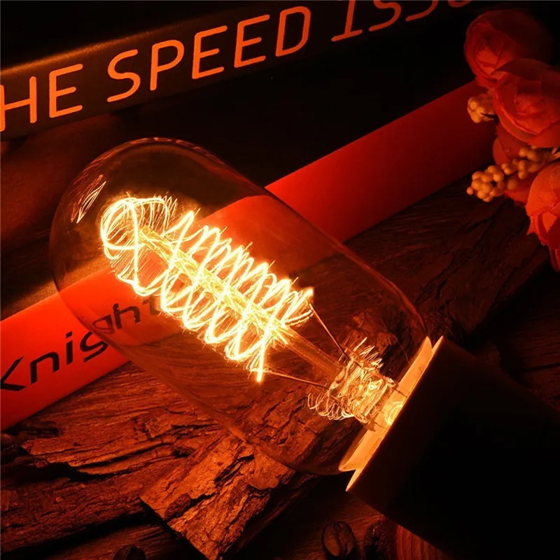 6/1pcs Antique Tubular light 40W E27 T45 Retro Dimmable Decorative Incandescent Vintage Edison Light Bulb  Filament 220V 240V