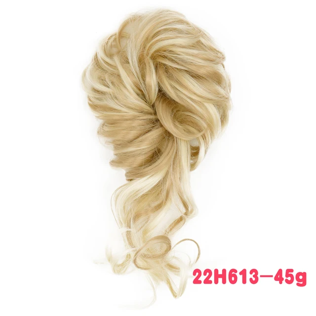 MERISIHAIR Synthetic Girls Curly Scrunchie Chignon With Rubber Band Brown Gray Hair Ring Wrap On Messy Bun Ponytails M-22h613