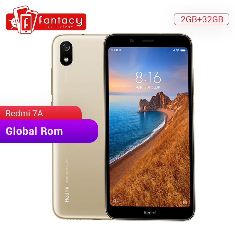 Продажа Xiaomi Redmi 7A 7 A с глобальной ПЗУ, 2 Гб, 32 ГБ, 5,45 дюйма, HD Snapdargon 439, Восьмиядерный мобильный телефон, аккумулятор 4000 мАч, камера 13 МП, смартфон