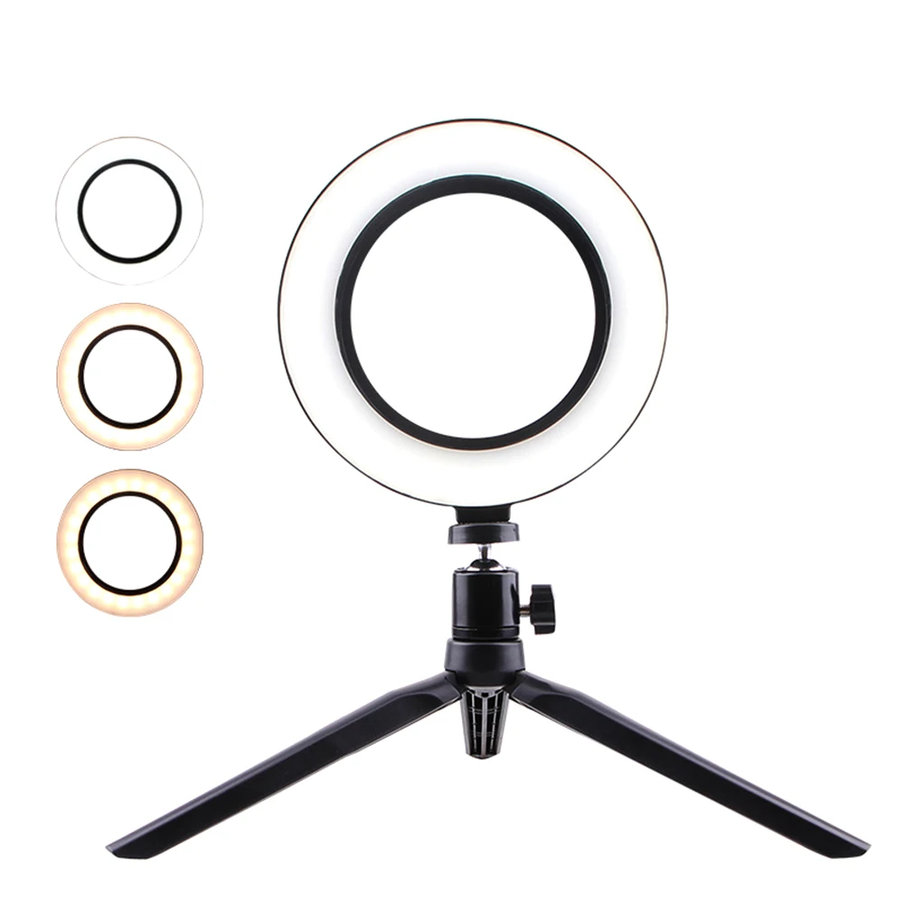 

Photography LED Selfie Light 260MM Dimmable Camera Phone Lamp with Table Tripods