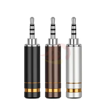

5PCS 2.5 headphone jack 4 pole Copper Rhodium Plating Headphone Audio Connector Solder DIY Metal Earphone Plug Adapter
