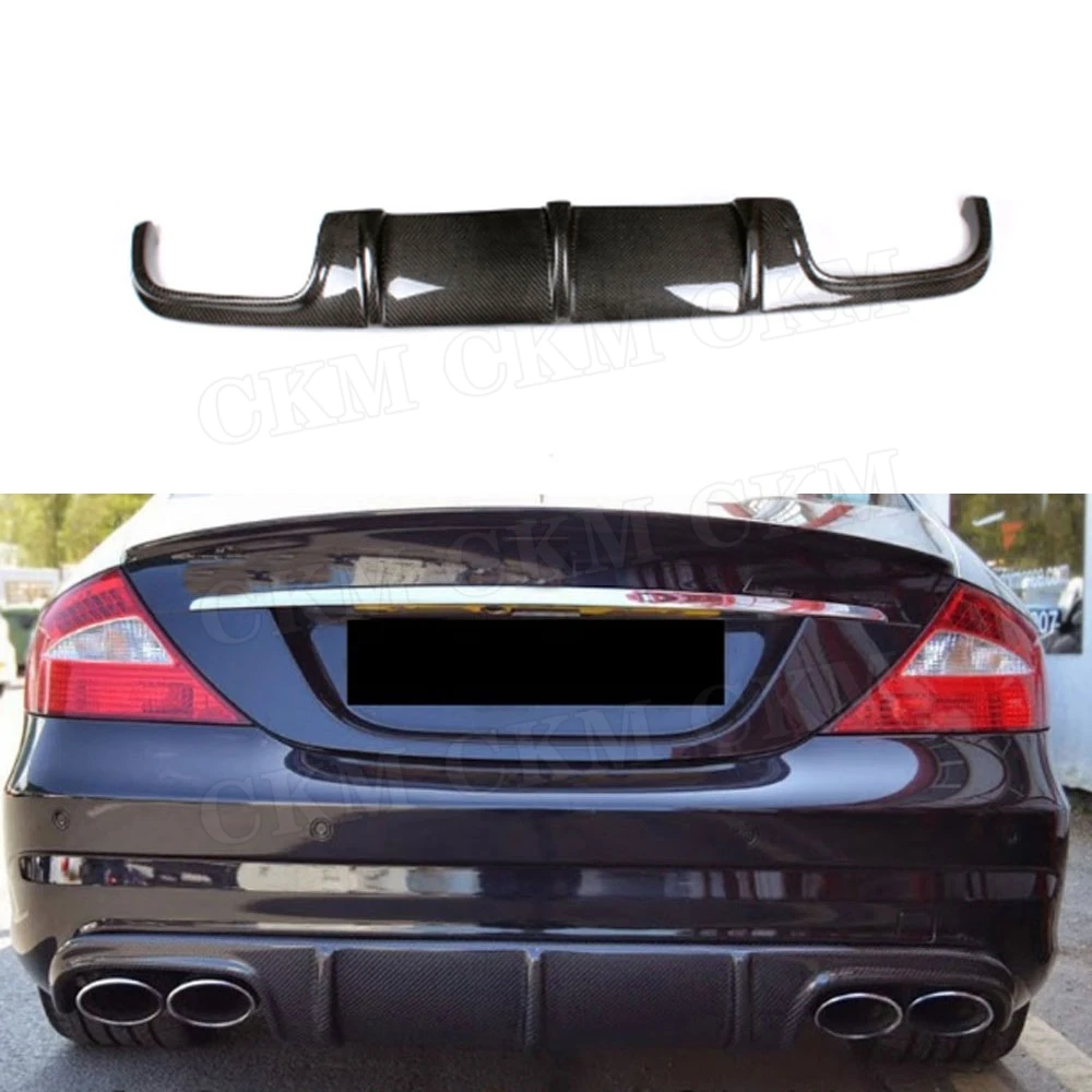 

For W219 Carbon Fiber Rear Lip Diffuser Spoiler for Mercedes-Benz CLS Class W219 CLS63 AMG 2004 - 2010 Back Bumper Guard