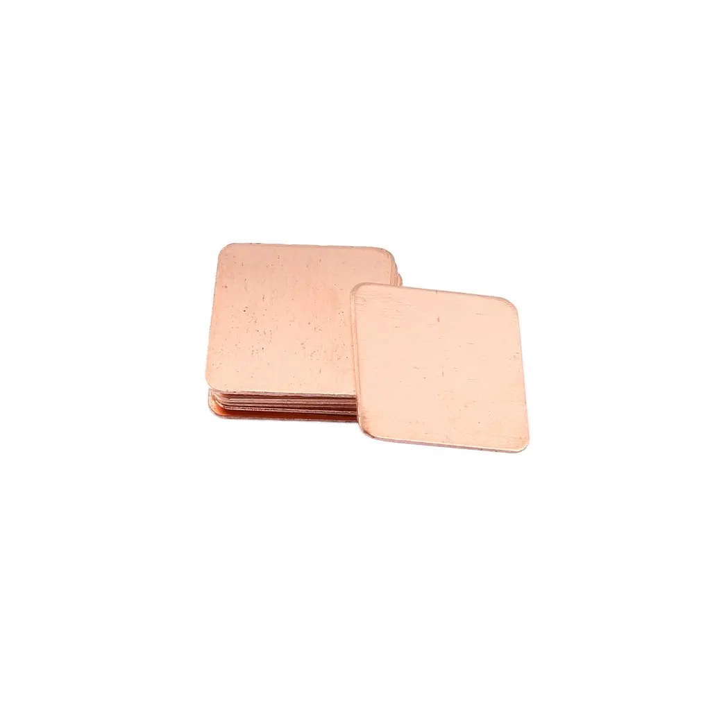 10 Pure Copper Brass Heatsink Shim Thermal Pad Barrier for Laptop Graphics Card 15x15mm Fast Thermal Dissipation