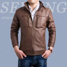 Весна и осень новые продукты мужская кожаная куртка высокое качество моющаяся Кожа Большой размер пальто западный стиль Y212