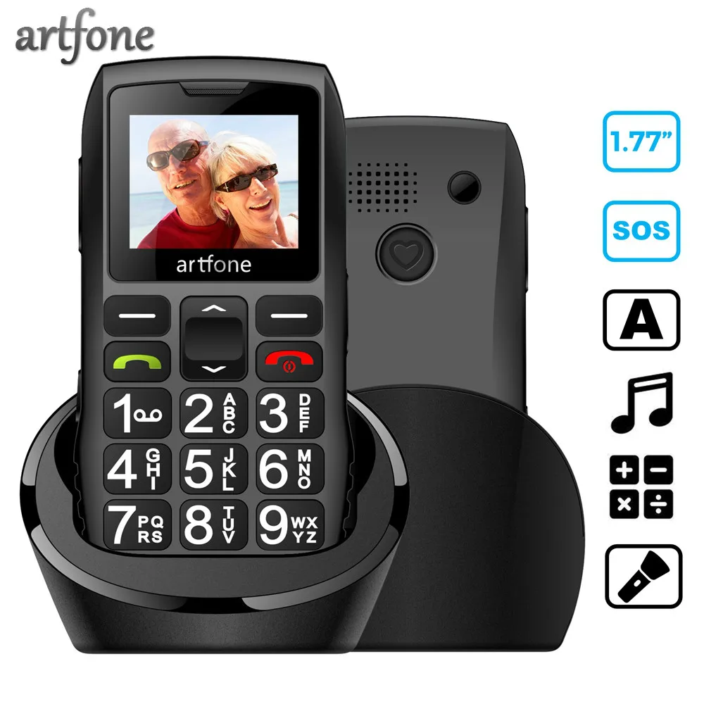 

Artfone Senior Cell Phone with Large Keys and Without Contract Dual SIM Pensioner Phone 1400 MAh Battery (2G)