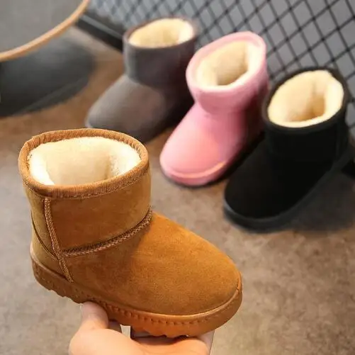 

Winter Kids Fashion snow boots thick Child cotton shoes warm plush soft bottom girls short boots ski boot baby toddler boots