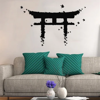

Unique Design Japan Gate Birds Japanese Art Asian Stickers Japan decor Japanese decor Vinyl Wall Decal ph503