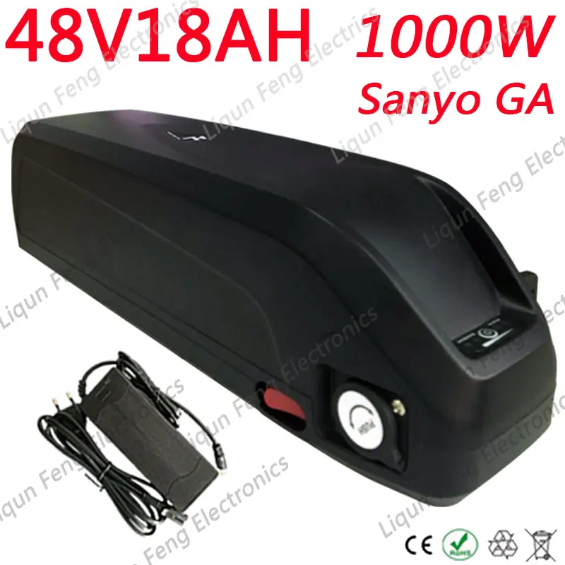Электрический велосипед Батарея 48V 18AH Li-Ion Батарея использовать для Sanyo 3500 мАч ячейки подходит Bafang 8fun 48V 500W 750W для е-байка