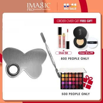 

Professional Stainless Makeup Palette Plate Spatula Butterfly Eyeshadow Nail Polish Color Mixing Palette Plate Cosmetic Tool