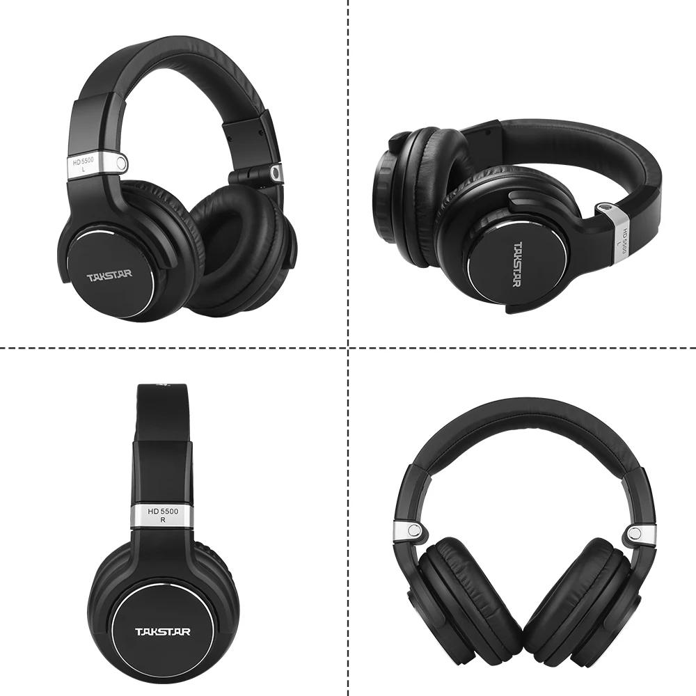 TAKSTAR HD 5500 Накладные Наушники Профессиональные студийные DJ наушники с шумоподавлением Проводная гарнитура для мониторинга записи музыки