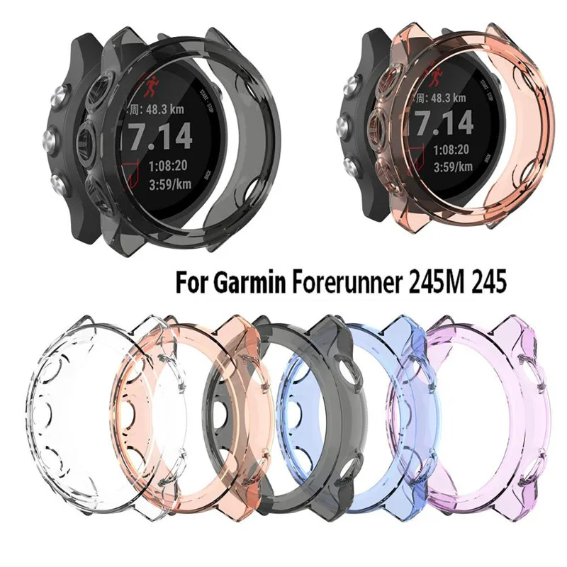 COMLYO-TPU-Protector-Case-For-Garmin-Forerunner245M-245-Watch-Band-Strap-Soft-Cover-Shell-For-Garmin