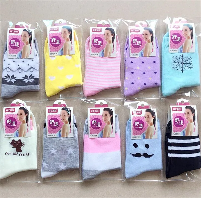 40pcs=20pairs/lot Women cotton socks Autumn winter funny socks high quality Bamboo Casual crew socks female size 35-41 Clearance