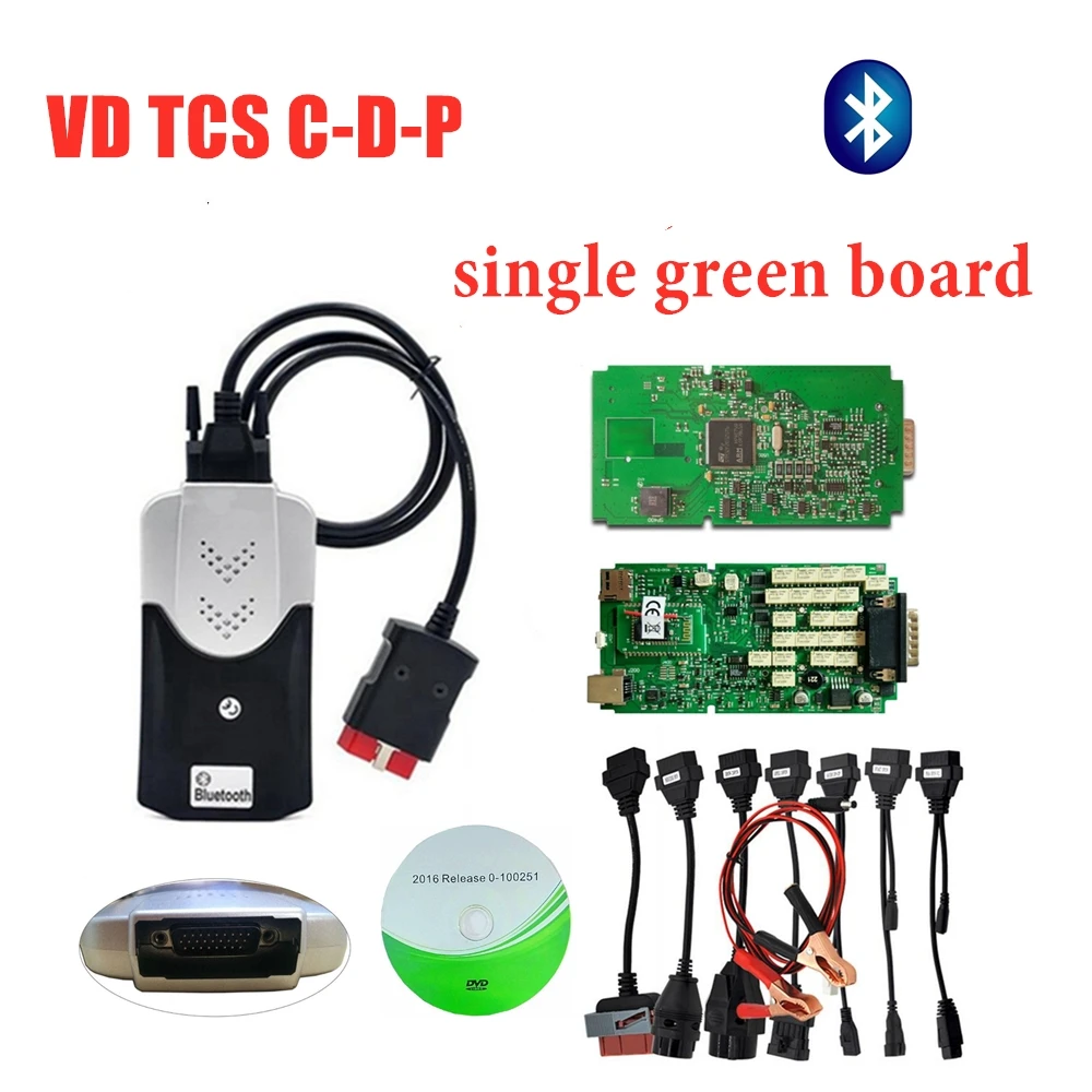 Best VD DS150E C D P for delphis best single pcb with NEC relay bluetooth vd tcs c d p for Autocome obd car scanner+8pc truck cables