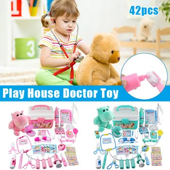 

42pcs/set Children Pretend Play Toy Set Simulation Doctor Clinic Appliances with Storage Box S7JN