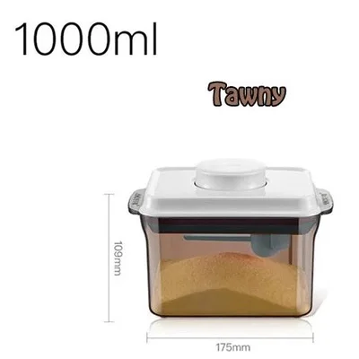 Контейнер для хранения продуктов, коробка для сухого молока, герметичный контейнер для орехов, Кухонный Контейнер для сортировки пищевых продуктов, Прямая поставка - Цвет: Tawny-1000ml