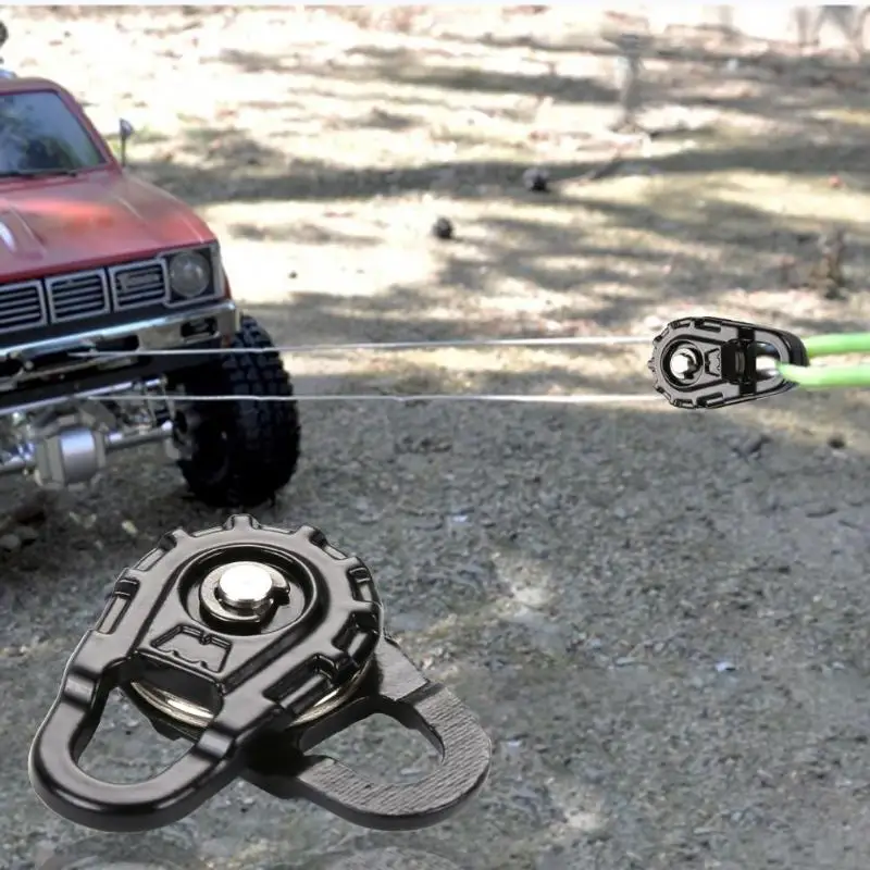 Черный буксировочный трос лебедки Snatch блок для 1/10 RC сканеры осевой SCX10 аксессуары для автомобиля удобно и просто установка