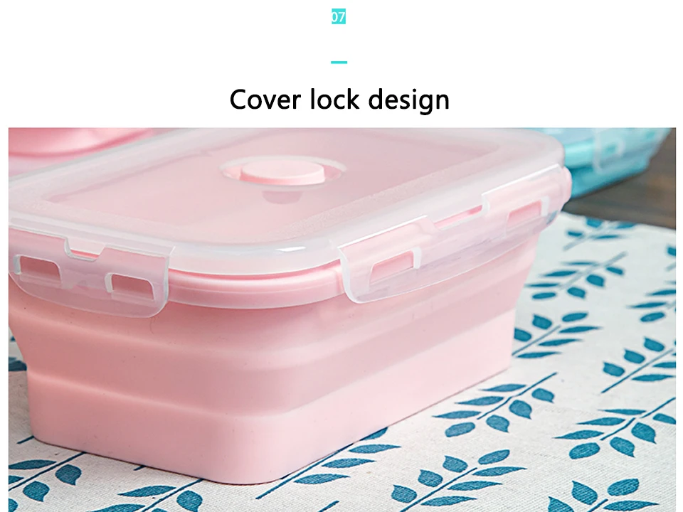 Silicone Lunch Box Food Storage Container Bento BPA Free Microwavable Portable