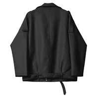 Fitaylor jesień kobiety Faux miękka skórzana kurtka luźna płaszcz kołnierz na dół zamek Pu motocykl płaszcz kobieta nit punkowa kurtka 4