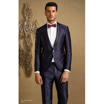 

New Style Men Wedding Suits Slim Fit 2 Piece Tuxedo Custom Groom Blazer Prom Men Suit Terno Masculino (Jacket+Pants)