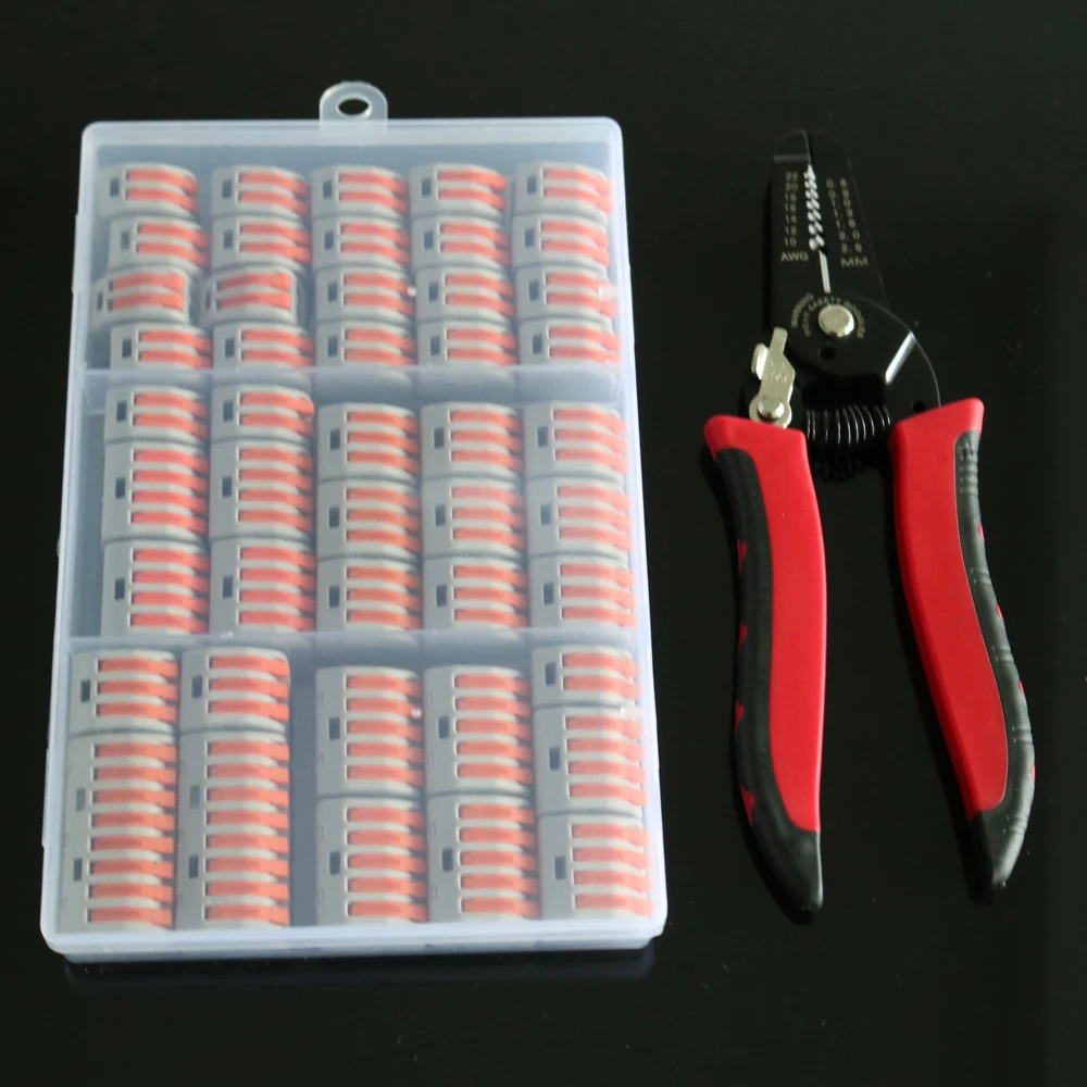46PCS/BOX 212 213 214 215 218 2-2 3-3 with cutting stripping Tool 2 3 pin mini wire Connectors Universal Terminal | Электроника