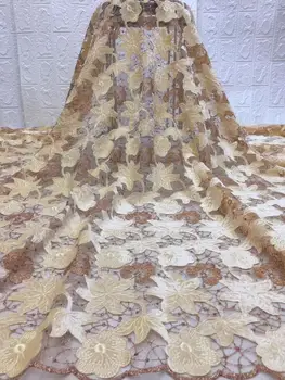 

Latest Style African Lace Fabric 2019 Emerald Gold Velvet Embroidery Lace Fabric Bridal Wedding French Mesh Lace Fabric