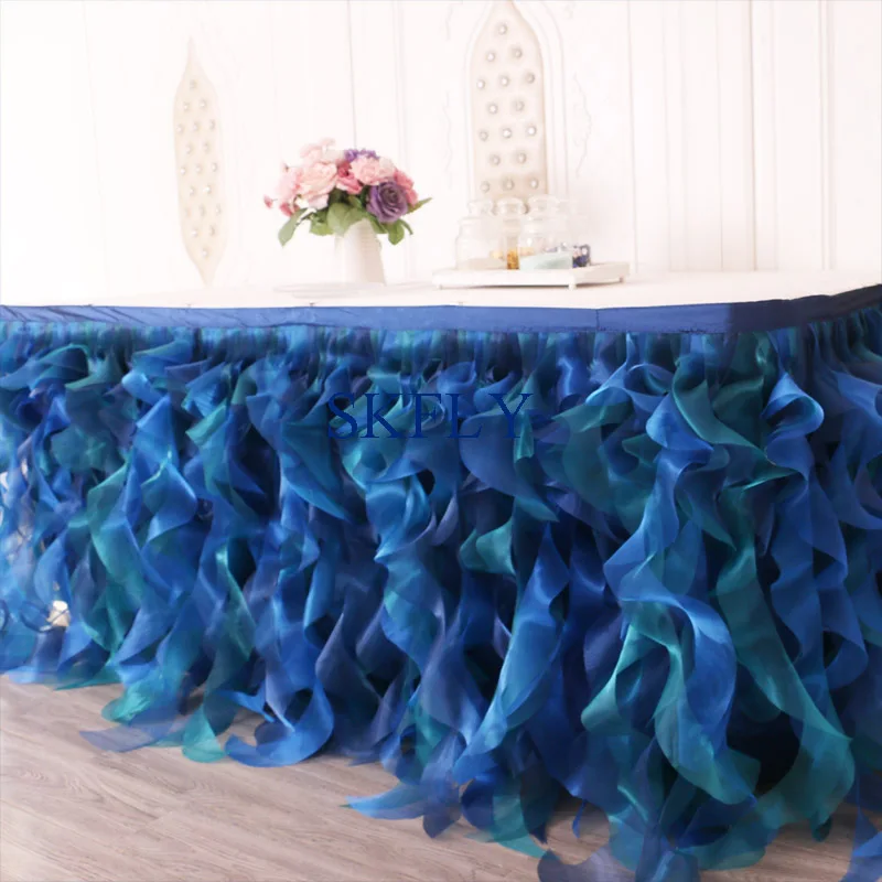 color mixed CL010JA популярные много цветов по индивидуальному заказу Свадебные/Серебряный/серый/красный, голубое платье из органзы курчавая ива юбка для стола - Цвет: color mixed