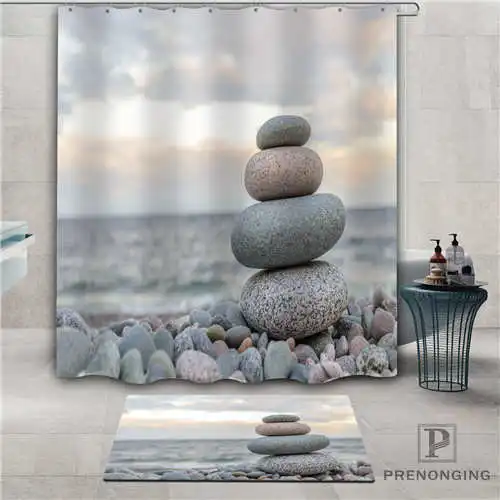 Custom Zen Stone (1) водостойкий душевой занавес дверной коврик для дома ванной ткань