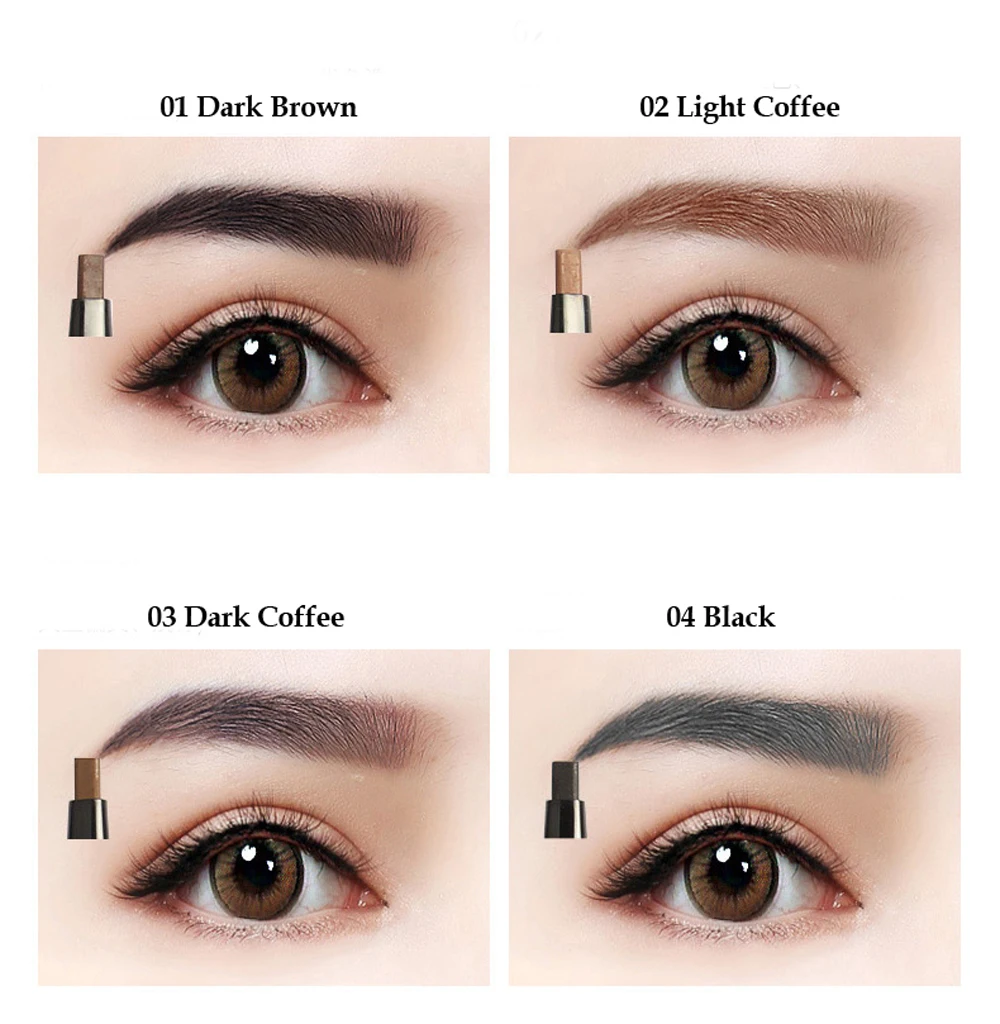 3in1 vegan oem eyebrow pencil private label black waterproof eyebrow pen with brush makeup custom no logo low moq