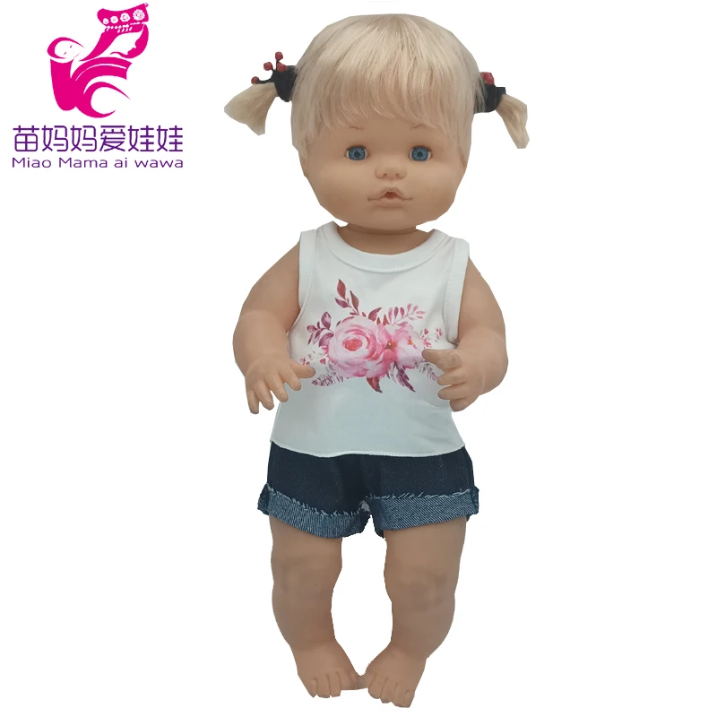 For 40 Cm Nenuco Doll Clothes 17 Inch Baby Doll Flower Shirt Pants Toys Clothing