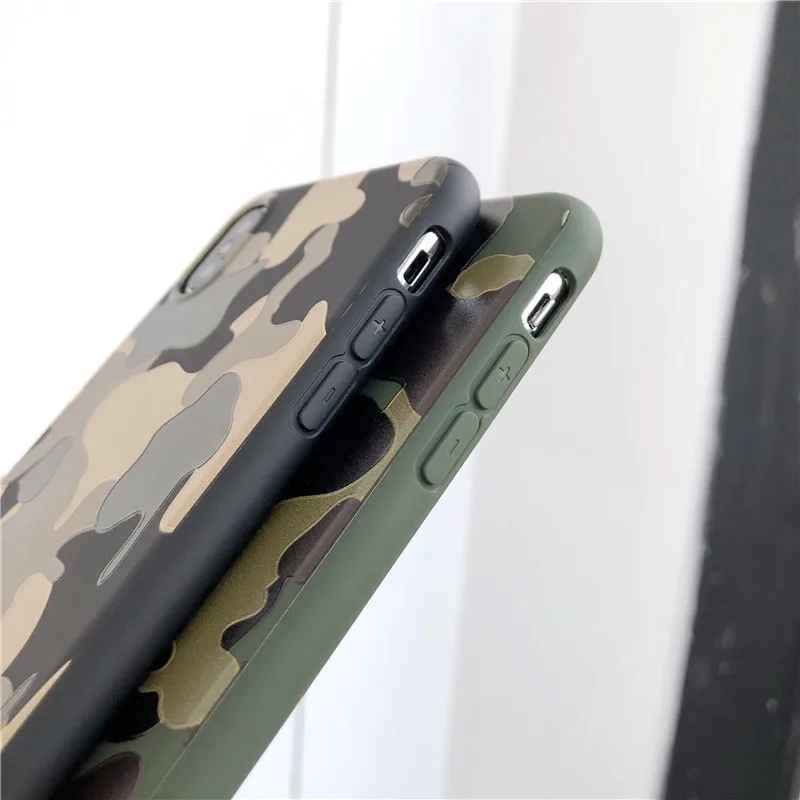 Армейский зеленый камуфляжный чехол для телефона для iPhone X XR XS Max чехол для iPhone 6 6S 7 8 Plus Мягкий ТПУ силиконовый чехол на заднюю панель телефона