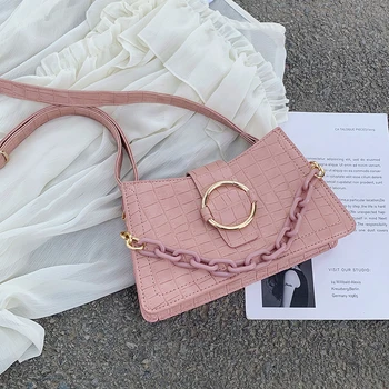 

LONOOLISA Stone Pattern Pu Leather Shoulder Crossbody Bags Designer Purses And Handbags for Women 2020 Fashion Chain Bolsos