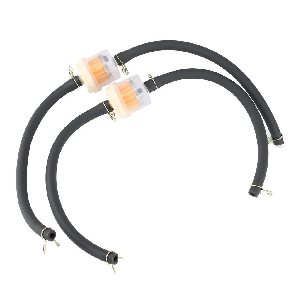 

2PCS 6mm Inline Gas Petrol Gasoline Liquid Fuel Oil Filter Pipe Hose Line With 4 Clips For small petrol engine 2 or 4 stroke.